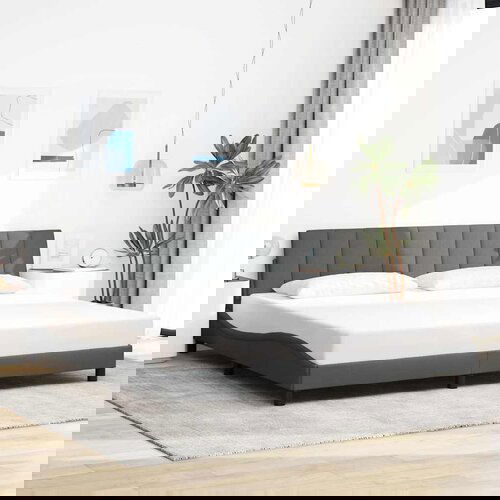 vidaXL Posteljni okvir brez vzmetnice temno siv 200x200 cm blago Cene
