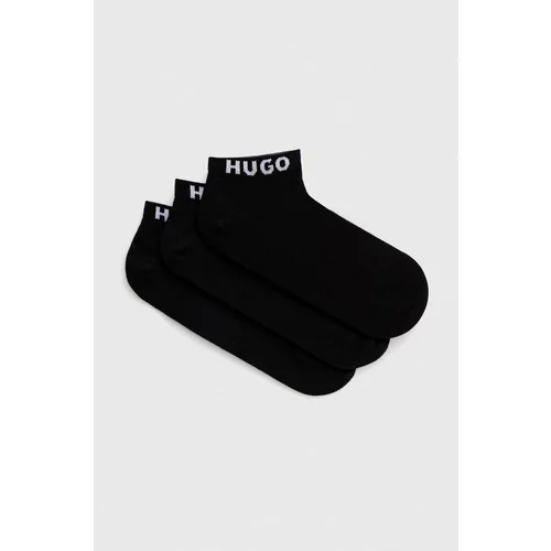 Hugo Nogavice 3-pack moški, črna barva