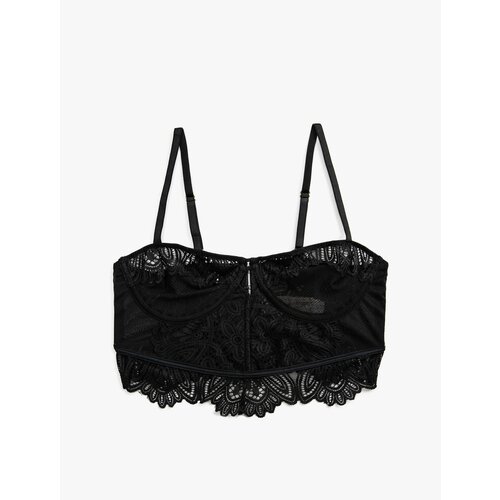 Koton Lace Bralet Underwire Unfilled Capless Adjustable Strap Slike
