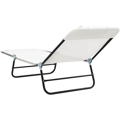  Sklopiva ležaljka za sunčanje Krema 182 x 55 x 85,5 cm Slike