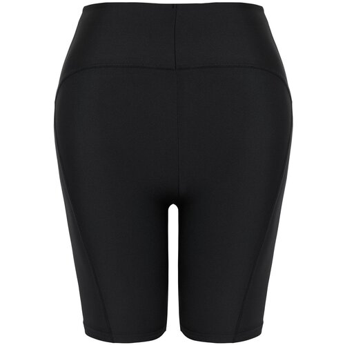 Trendyol Curve Black High Waist Diver/Scuba Short Knitted Sports Leggings Slike