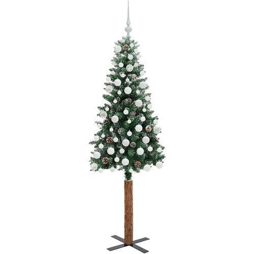 VidaXL Mr&amp;scaron;avo božićno drvce s 300 LED svjetlima Zelena i bijela 180 cm Slike