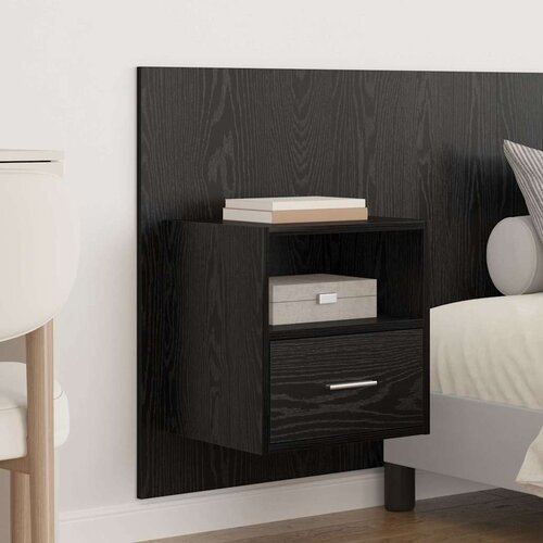 VidaXL uzglavlje s ormarićem s ladicama crni hrast 337 x 32,5 x 80 cm Slike