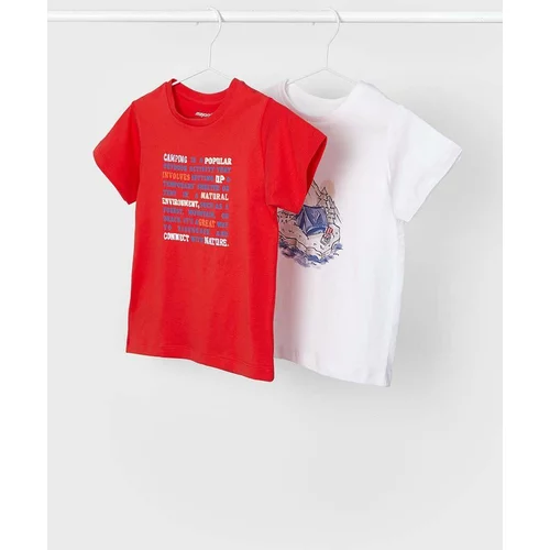 Mayoral Otroška bombažna kratka majica 2-pack rdeča barva