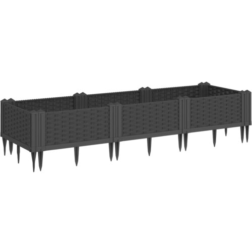 Maison Chic Cvetlično korito - Cvetlični Lonec z zatiči črno 125x40x28,5 cm PP, (21790417) Cene