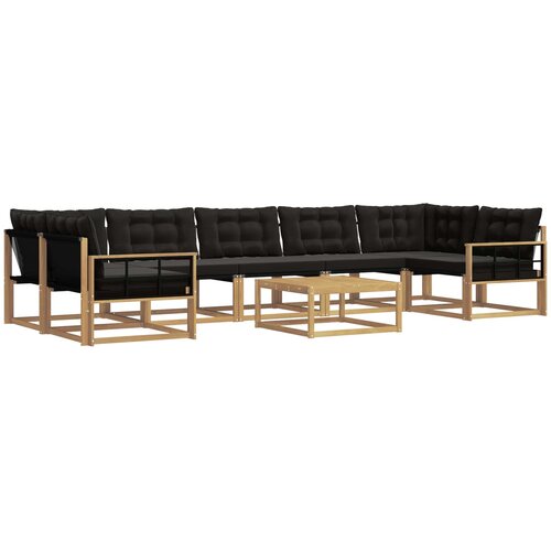  Set vanjskih sofa 8 kom. Bijela i crna Smeđa 79 x 79 x 37 cm Slike