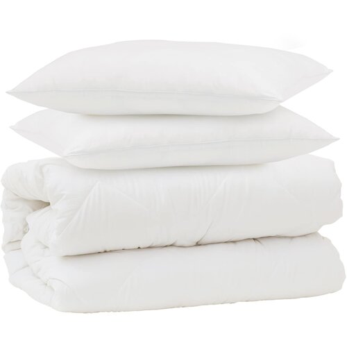  Set deka s jastukom 3 kom. Bijela Mikrovlakna 260 x 220 cm,40 x 40 cm Slike