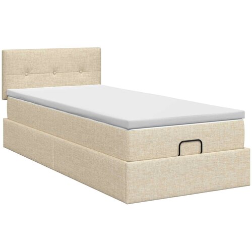  Podesivi krevet s madracem Krem 90 x 200 cm Tkanina Slike