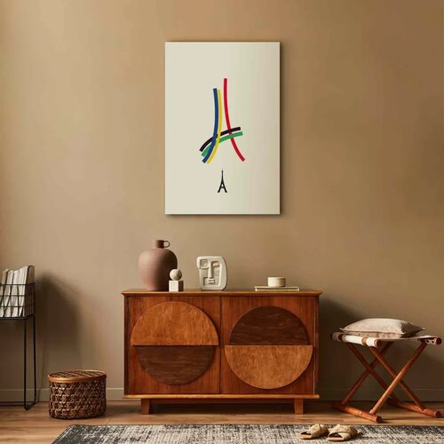  Slika - Eiffel Tower - Colorful Graphics - Abstraction 60x90 Premium Print Slike