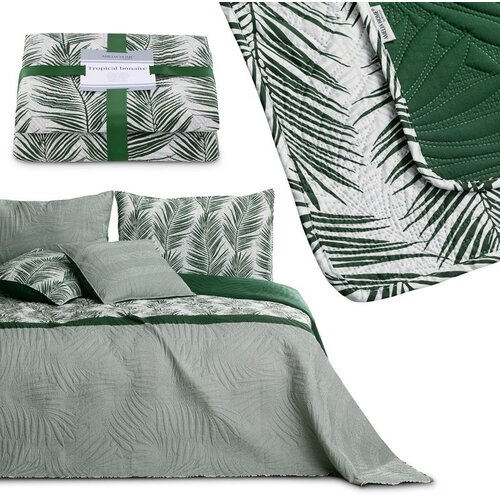 AmeliaHome Prekrivač Tropical Bonaire 170x210 cm, tamnozelena / bijela Cene