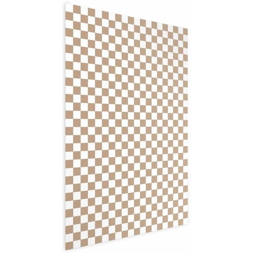  Plakat - Geometry and Browns - a chessboard pattern in neutral shades 60x90 Bez okvira s margom Cijene