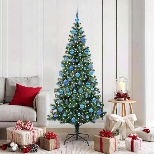 vidaXL Umjetna preddekorirana božićna jelka med 300 LED Zelena 180 cm Cene