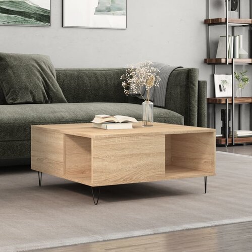  Stolić za kavu boja hrasta 80x80x36,5 cm konstruirano drvo Cene