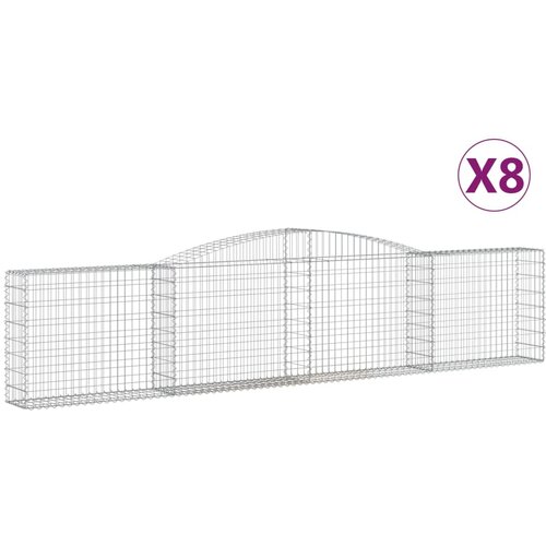 vidaXL Obokane gabion košare 8 kosov 400x30x80/100 cm cinkano železo, (20757593) Cene