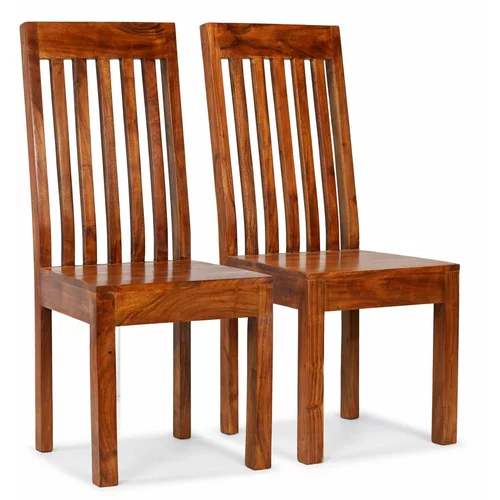 In blagovaonske stolice od masivnog drva s obradom od šišama 2 kom moderne