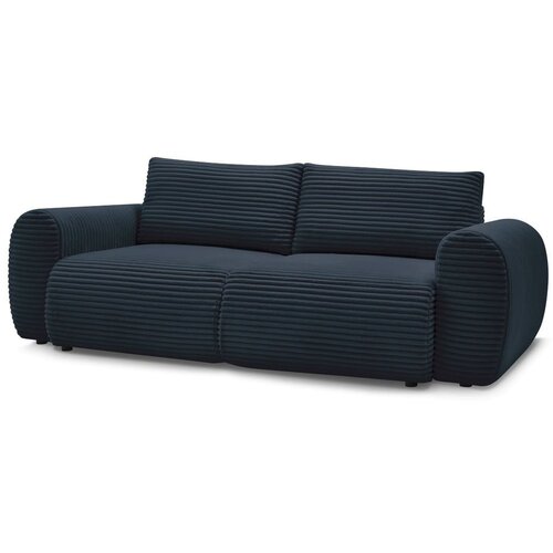 Bobochic Paris Temno modra raztegljiva sedežna garnitura iz rebrastega žameta 257 cm Lucien &amp;ndash; Slike
