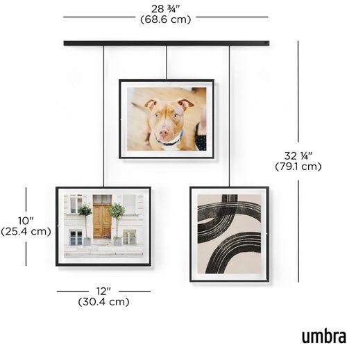 Umbra Crni metalni viseći okviri u setu 3 kom 73x82 cm Exhibit &amp;ndash; Slike