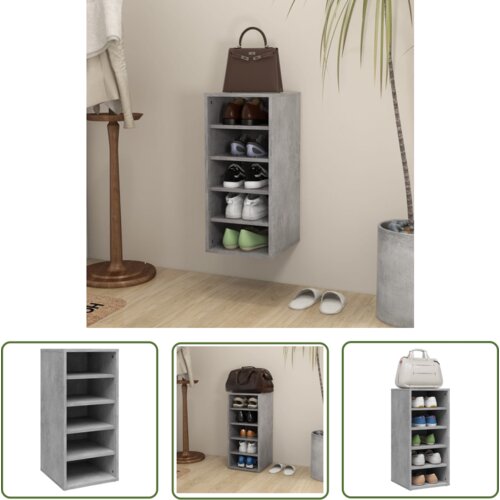 The Living Store Omarica za čevlje betonsko siva 31,5x35x70 cm iverna plo&amp;scaron;ča - Omara Za Čevlje, (21744681) Slike
