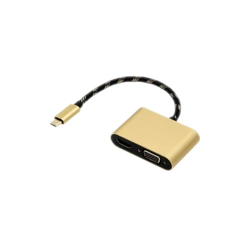 Roline USB-C priključni kabel 0.10 m 12.03.3165 crna/zlatna [1x muški konektor USB-C™ - 1x ženski konektor HDMI]