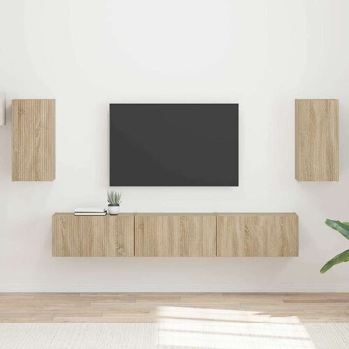  Set TV komoda Zidne 3 pcs Sonoma hrast Konstruirano drvo Cene