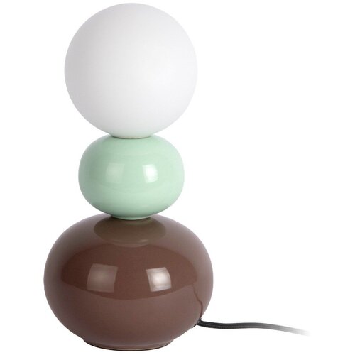 Leitmotiv Mentolno zelena/rjava keramična namizna svetilka (vi&amp;scaron;ina 26 cm) Firenze Pellet &amp;ndash; Slike
