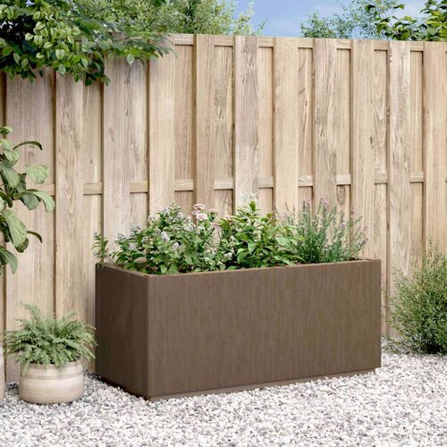  Kutija za cvijeće u vrtu Smeđa 80 x 36 x 35 cm Polipropilen - Smeđa 80 x 36 x 35 cm Cijene