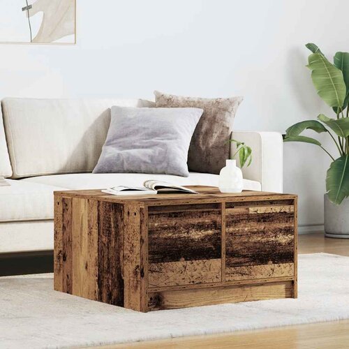 vidaXL Kavna mizica s predali starega lesa 70,5x70x40 cm Cene
