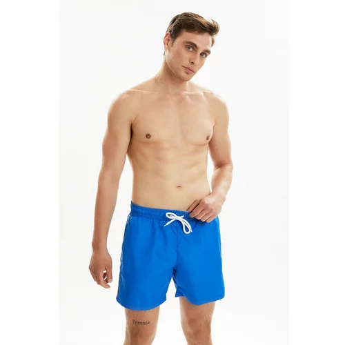 Trendyol Blue Men's Striped Standard Size Marine Shorts