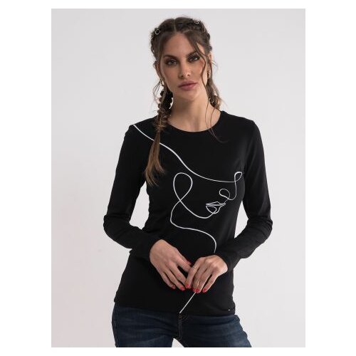 Legendww ženska crna majica sa minimalističnom skicom 7771-9156-06 Slike