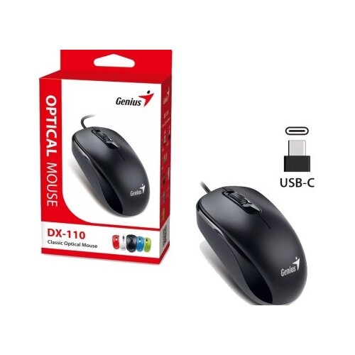 Genius DX-110 USB-C Optical crni miš Cene