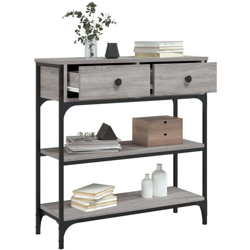  Konzolni stol siva boja hrasta 72 5x25x75 cm konstruirano drvo Slike