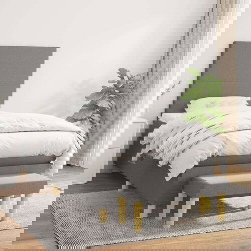  Kreveta s oprugama i madrac tamnosivi 80x200cm od tkanine Slike