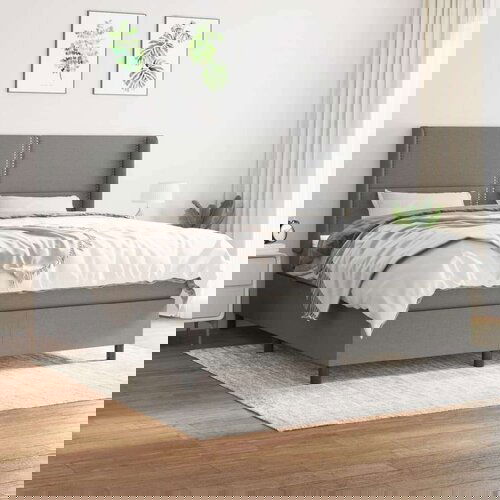  Okvir kreveta s oprugama i madrac svjetlosivi 180x200cm tkanina Cijene