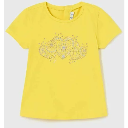 Mayoral Kratka majica za dojenčka rumena barva