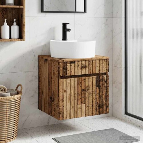  Umivaonik s policom za zid Staro drvo 49 x 44,5 x 65 cm Cene