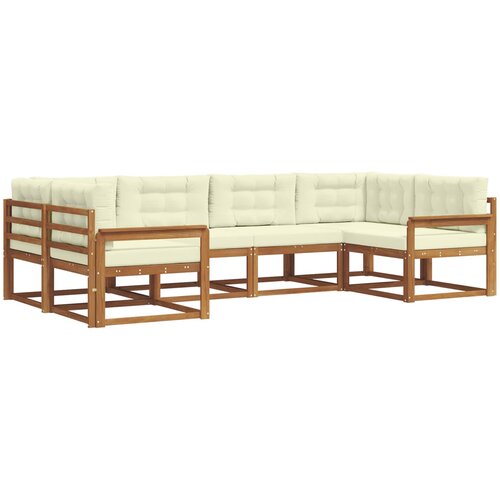  Set vanjskih sofa 6 kom. Prirodna i krem Smeđa 325 x 168,5 x 73 cm Slike