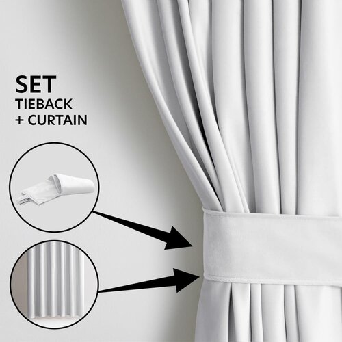 Restilo Bela žametna zavesa za delno zatemnitev 140x270 cm Pleat &amp;ndash; Slike