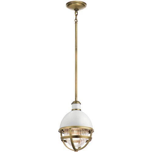 Quintiesse Kichler Tollis Viseča stropna svetilka Globe, naravna medenina in bela, (22098772) Cene