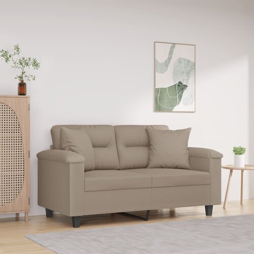  Dvosjed s jastucima smeđesivi 120 cm tkanina od mikrovlakana Cijene
