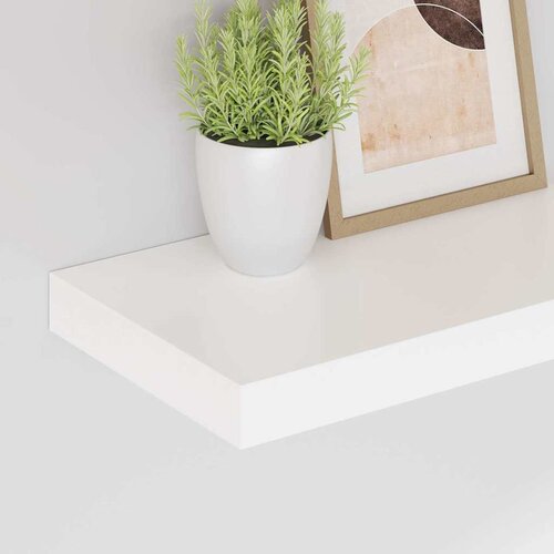  Plutajuće zidne police 2 kom sjajne bijele 40 x 23 x 3,8 cm MDF Slike
