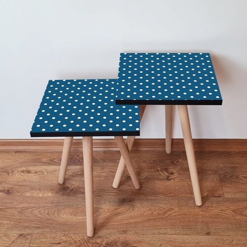 Hanah home 2Shp370 - navy blue navy bluewhite nesting table (2 pieces) Cene