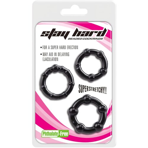 Lonely Stay Hard - set prstenova za penis - crni (3 dijela) Slike