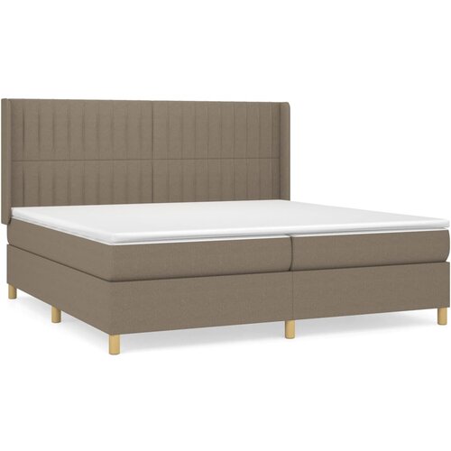 VidaXL Box spring postelja z vzmetnico taupe 200x200 cm blago, (20896871) Slike