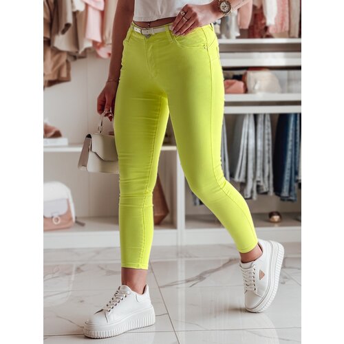 DStreet Spodnie damskie skinny z paskiem VIVASKIN żółte Cijene