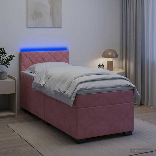  Krevet s box springom, madracem i LED-om Ružičasta 90 x 200 cm Cene