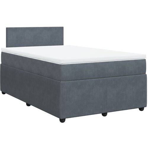 vidaXL box spring postelja z vzmetnico temno siv 120x190 cm žamet, (21321234) Cene