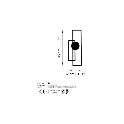 Opviq zidna dekoracija Astratto-1, 32x85 cm, 1.5 mm, Crna Slike