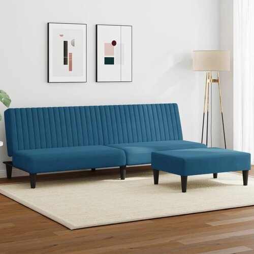 VidaXL 2-dijelni set sofa plavi bar&amp;scaron;unasti Slike