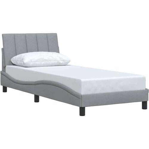 VidaXL Okvir za krevet bez madraca svjetlosivi 90x190 cm od tkanine Slike