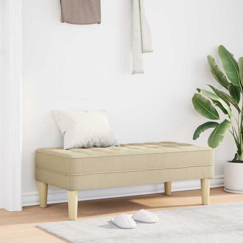 Klupa s jastukom Krema 113 x 57 x 39 cm tkanina Cene
